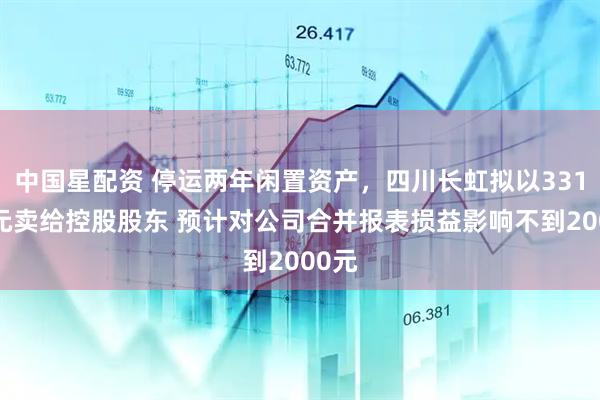 中国星配资 停运两年闲置资产，四川长虹拟以3312万元卖给控股股东 预计对公司合并报表损益影响不到2000元