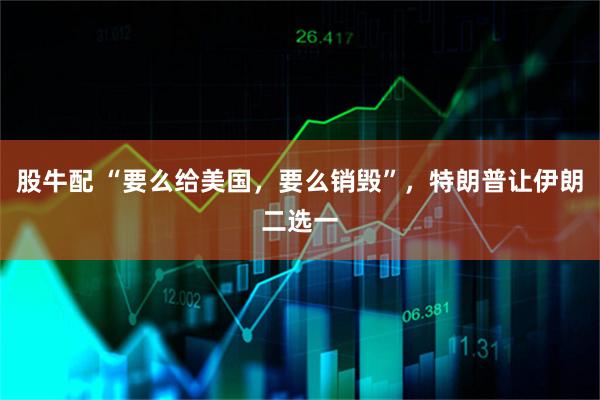 股牛配 “要么给美国，要么销毁”，特朗普让伊朗二选一