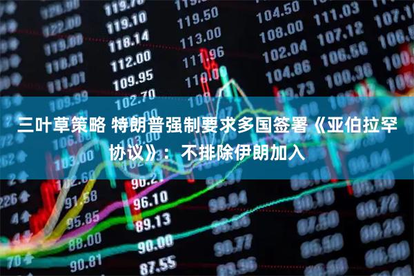 三叶草策略 特朗普强制要求多国签署《亚伯拉罕协议》：不排除伊朗加入